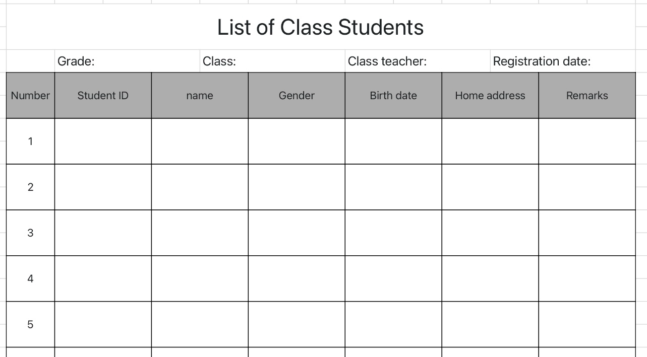 Class Student List 1